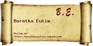 Beretka Eutim névjegykártya